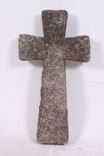 An large vintage granite / stone carved cross,