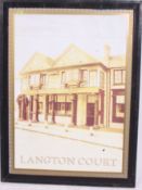 A 20th century retro / vintage pub sign set in metal large frame having pictorial centre for the