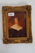 An antique style painting of a distinguished lady in a good gilt frame