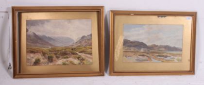 A pair of Edwardian Scottish Highland watercolour paintings.
