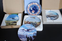 Five collectors plates ' Farming Through The War Years ' each depicting Aircraft of the period