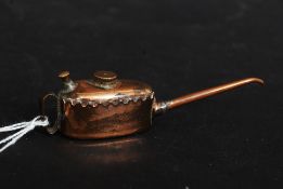A fabulous rare and original miniature Meccano modeler`s copper oil can marked to side with letter