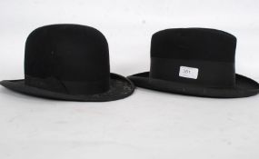 A MacQueen of London gentlemans Fedora hat together with a Celtic brand Bowler hat size 6 and 5 8th