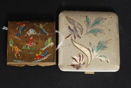 A rare Stratton ' Olympic Winter Sports ' ladies 1950's compact having mirror lined interior,