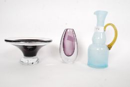 Three pieces of Scandinavian studio glass,