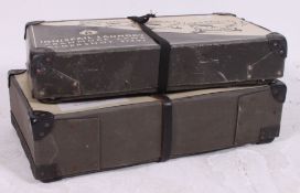 Two vintage laundry cases with original advertising notation for Innisfail Laundry Aldershot and