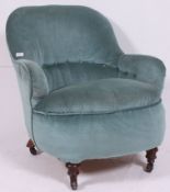 A Victorian mahogany chesterfield style tub armchair.