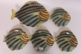 A Shorter & Sons art deco fish service in the Majolica style,