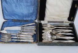 Two vintage silver plated canteens of cutlery / cased cutlery sets.