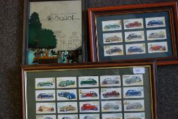 A collection of automotive related cigarette cards, in sets,