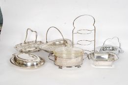 A collection of eight pieces of quality silver plate ware to include a decorative cake stand (with