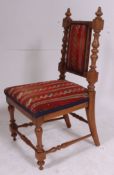 A Victorian turned wood and woodworks childs chair ( see illustration ) H68 W36 D35cm