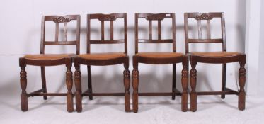 A set of 6 Art Deco 1940's dining chairs  having drop in seats,