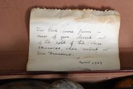 A mast of gear block from the tall ship Balclutha taken from the restoration of the ship when in