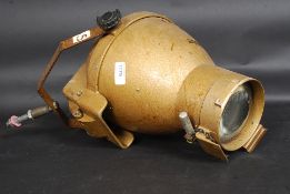 A vintage 1950's Industrial theatre light by Major in the original gold enamel painted finish