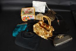 A collection of assorted vintage ladies evening bags / handbags.