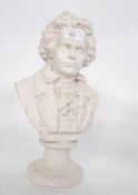 A 20th century plaster bust of Beethoven H32cm