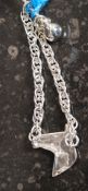 A white metal 925 silver horse brooch  /