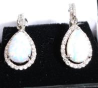 A pair of 925 white metal silver and opa