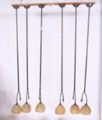 A set of vintage Art Deco style brass an