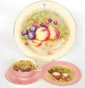A collection of Aynsley fruit still life
