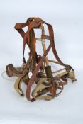 An early 20th century bamboo, leather an