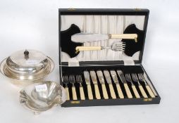 A good cased canteen of cutlery being ma