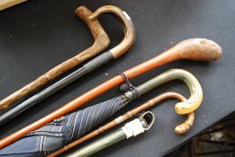 A good collection of walking sticks and