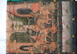 INDIAN PAINTING ON FABRIC depicting a pr