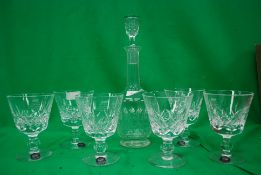 A crystal glass decanter along with 6 St