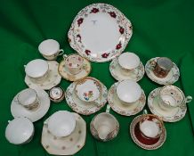A group lot of various cups and saucers