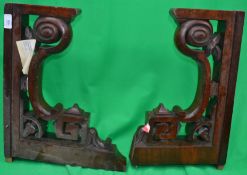A pair of rosewood Oriental style shelf