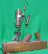 An antique coach light along with a vint