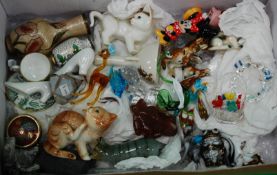 A collection of china and glass miniatur