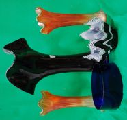 A group of studio glass to include 3 vas