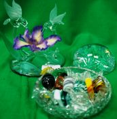 A group of glass items to include a swee