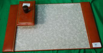 A vintage writers desk pad and blotter .