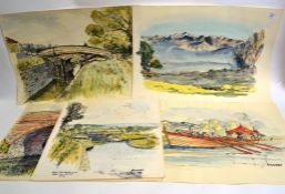 6 watercolours by STUCKEY 5 of which bei