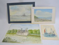 STUCKEY, 4 Watercolours all signed to b