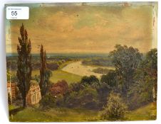 Oil on board.  Pretty country scene with