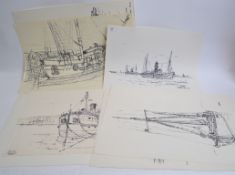 7 pen and ink drawings with maritime the