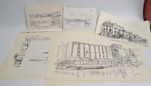 9 pen and ink drawings/sketches of vario