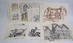 STUCKEY,  10 mostly signed watercolours