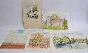 5 pictures of various country scenes in