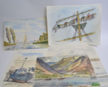 6 watercolours signed by STUCKEY, all of which have a maritime theme .