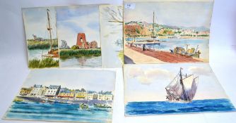 STUCKEY,  6 scenes featuring boats and c