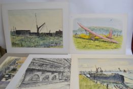 STUCKEY, 6 watercolours on board and/or