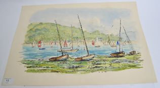 Attractive summer yachting scene, waterc
