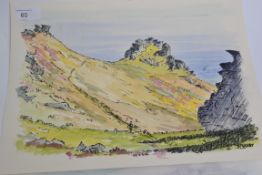 4 watercolour coastal scenes, all signed bottom right STUCKEY. 36cm x 26cm.