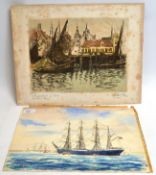 STUCKEY pretty watercolour on paper of s